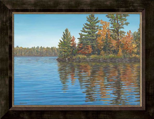 Cherie Serrano Framed Limited Edition Canvas: "Fall Colors-Lake"