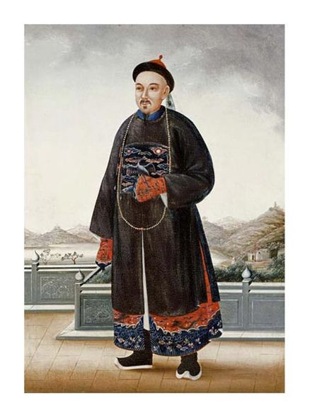 Chinese School Fine Art Open Edition Gicl&eacute;e:"An Elegantly Dressed Chinese Hong Merchant"