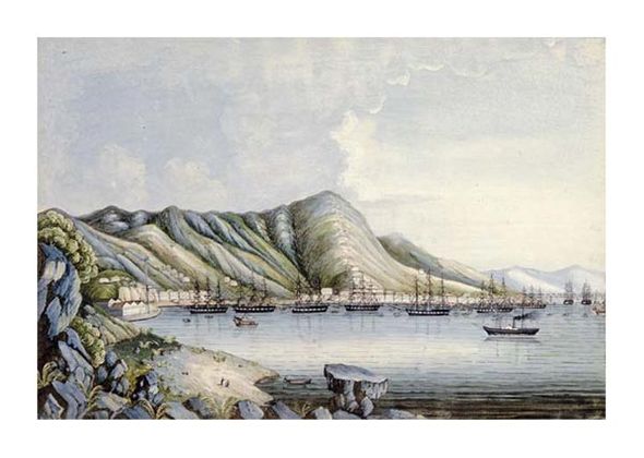 Chinese School Fine Art Open Edition Gicl&eacute;e:"View of Hong Kong"