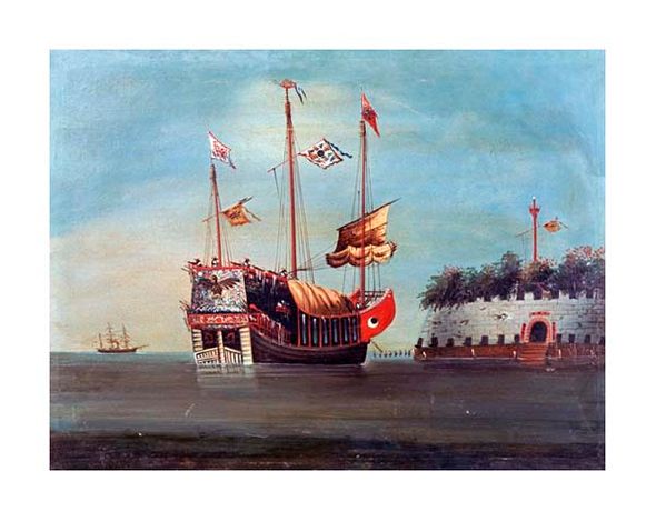 Chinese School Fine Art Open Edition Gicl&eacute;e:"War Junks off Folly Forts in the South China Sea"