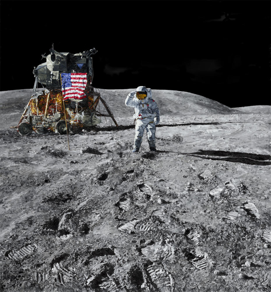 Chris Calle Hand Signed and Numbered Limited Edition Giclee on Canvas:"Apollo 16 - Descartes Highlands"
