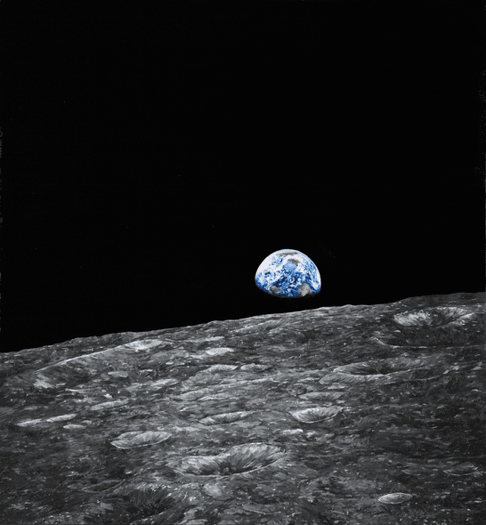 Chris Calle Hand Signed and Numbered Limited Edition Giclee on Canvas:"Earthrise - Apollo 8"