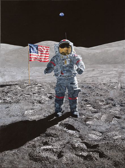 Chris Calle Hand Signed and Numbered Limited Edition Giclee on Canvas:"Last Man - Gene Cernan"
