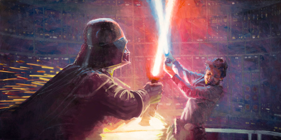 Chris Clark Artist Signed and Numbered Limited Edition Star Wars Giclee:"Not a Jedi Yet"