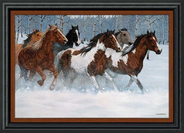 Chris Cummings Framed Ovation Canvas: "Winter Run"
