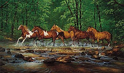 Chris Cummings Handsigned and Numbered Limited Edition Canvas Giclee:"Spring Creek Run"