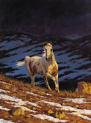Chris Cummings Limited Edition Print: "Approaching Storm - Stallion (Right)"