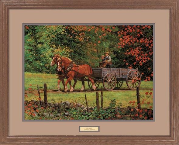 Chris Cummings Open Edition Premium Framed Print: "Red Leaves"