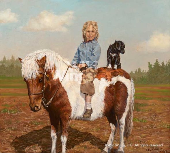 Chris Cummings Original Oil Painting: "Judy-Child Riding Pony"