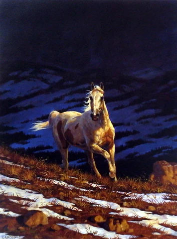 Chris Cummings Print-Signed and Numbered:"Approaching Storm-Stallion"
