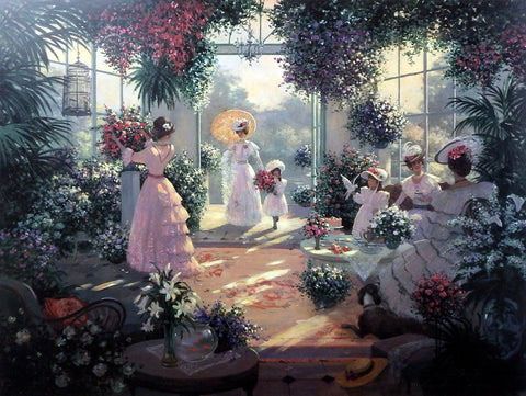 Christa Kieffer Print-Signed and Numbered:"Tea in the Conservatory"