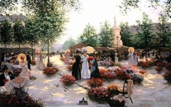 Christa Kieffer Signed and Numbered Limited Edition Lithograph: "April In Paris"