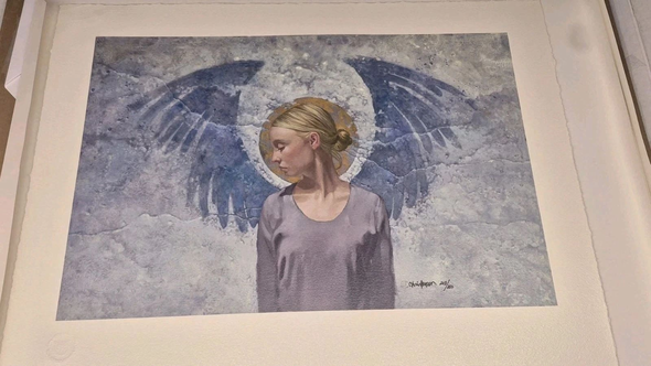 Christensen Signed and Numbered Limited Edition Paper: "Angel Unaware"