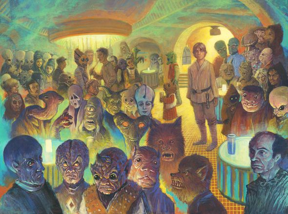 Christian Slade Artist Signed and Numbered Limited Edition Star Wars Giclee:"What a Weird Place(Canvas)"