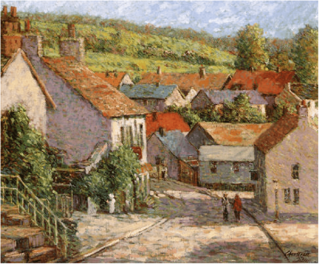Christian Title Artist Signed Limited Edition Serigraph on paper:"Quiet Village"