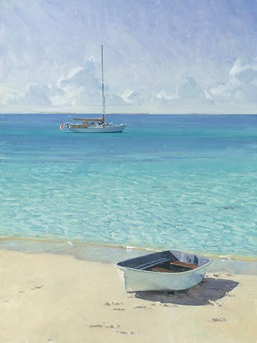 Christopher Blossom Hand Signed & Numbered Limited Edition Canvas Giclee:"Ashore at Soldier´s Cay"