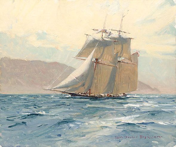 Christopher Blossom Handsigned and Numbered Limited Edition Giclee on Canvas:"The Revenue Cutter C. W. Lawrence"