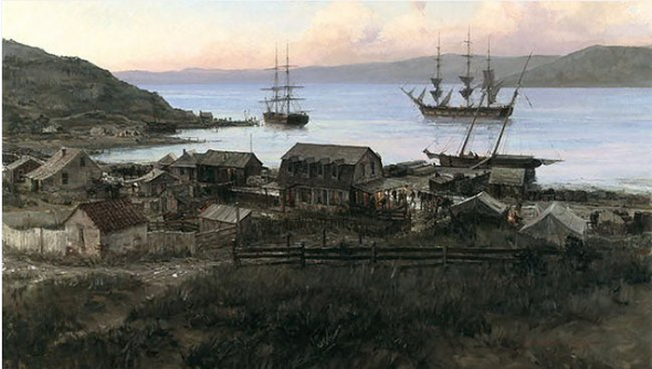 Christopher Blossom Artist Proof Limited Edition Print:"San Francisco on the Eve of The Gold Rush, 1847"