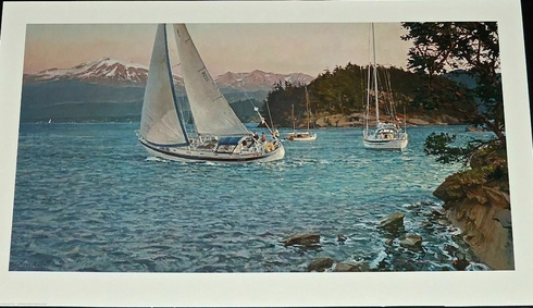 Christopher Blossom Image Signed and Numbered Limited Edition Lithograph: "Windward"
