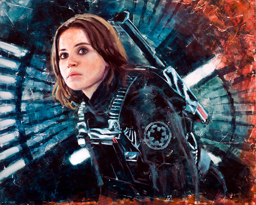 Christopher Clark Limited Edition Star Wars Rouge One Canvas Giclee:"Fearless Valor"