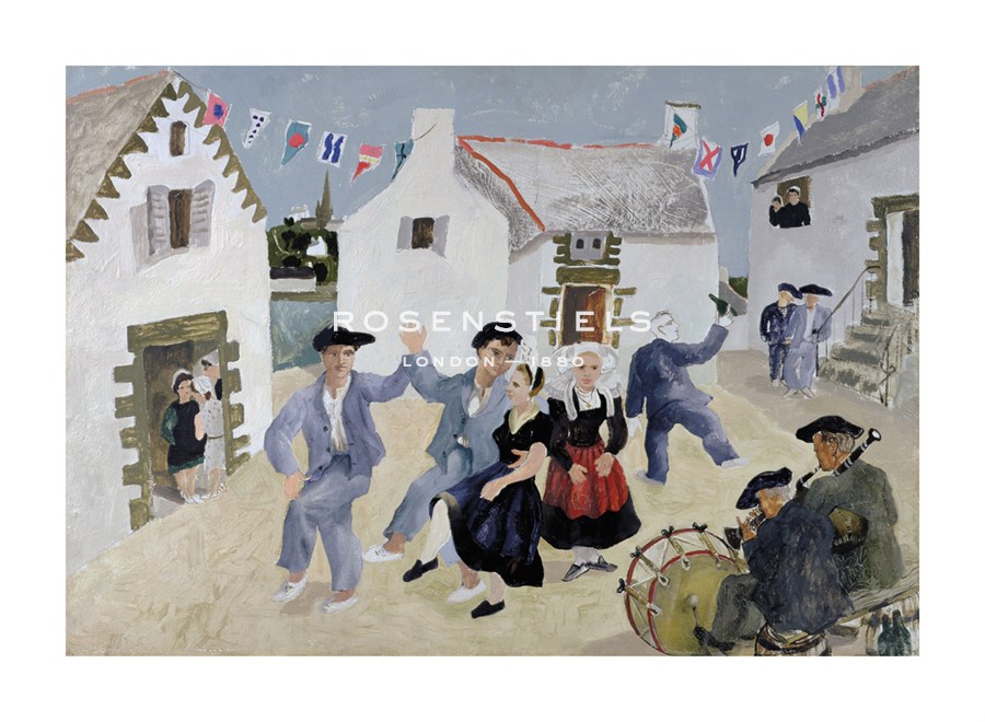 Christopher Wood Hand Numbered Limited Edition Print on Paper :"Dancing Sailors, Brittany, France"
