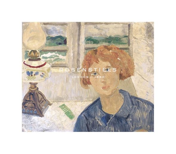 Christopher Wood Hand Numbered Limited Edition Print on Paper :"Girl and Lamp in a Cornish Window"