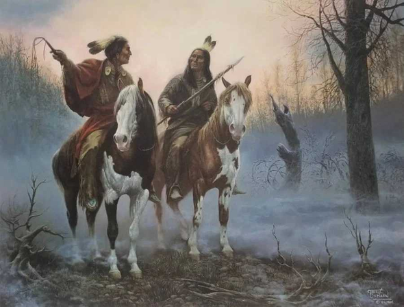 Chuck Dehaan Signed Lithograph Print on Paper: "Village Markers"