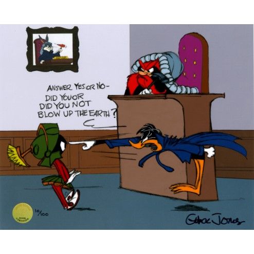 Chuck Jones Estate Signed Limited Edition Animation Cel:"Interplanetary Law"