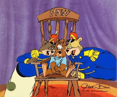 Chuck Jones Limited Edition Animation Cel with Hand Painted Coloring: "Bear For Punishment"