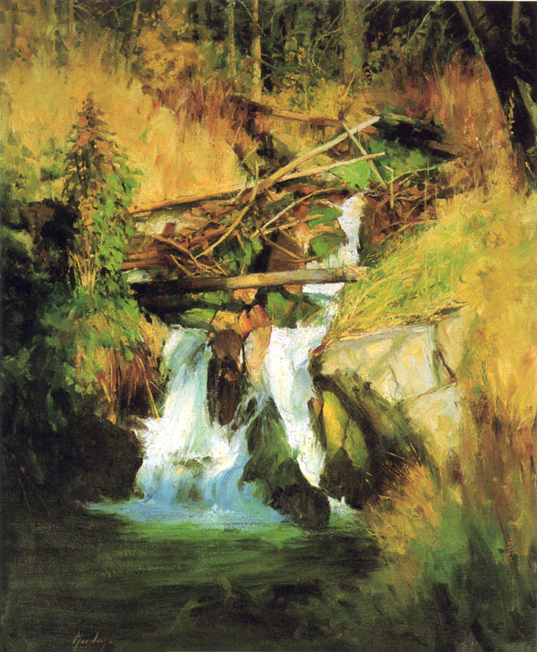 Chuck Mardosz Handsigned and Numbered Limited Edition Lithograph on Paper: "Rainbow Creek"