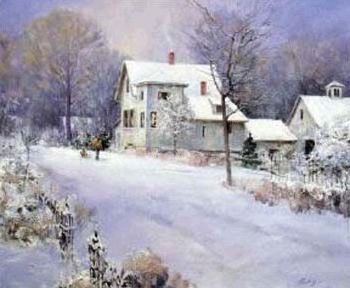 Chuck Mardosz Handsigned and Numbered Limited Edition Lithograph on Paper: "Winter Memories"