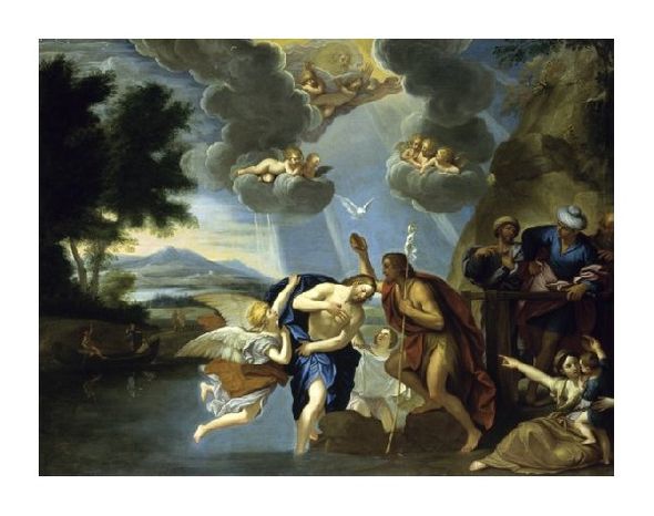 Circle of Francesco Albani Fine Art Open Edition Gicl&eacute;e:"The Baptism of Christ"