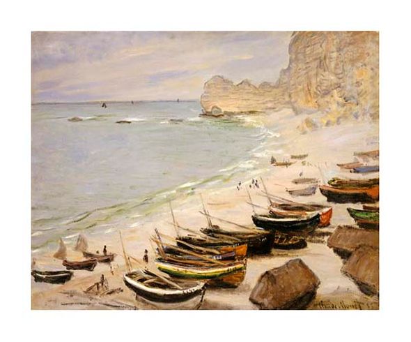 Claude Monet Fine Art Open Edition Gicl&eacute;e:"Boat on the Beach at Etretat"