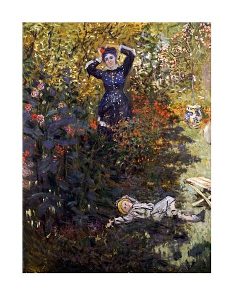 Claude Monet Fine Art Open Edition Giclée:"Camille and Jean in the Garden at Argenteuil"
