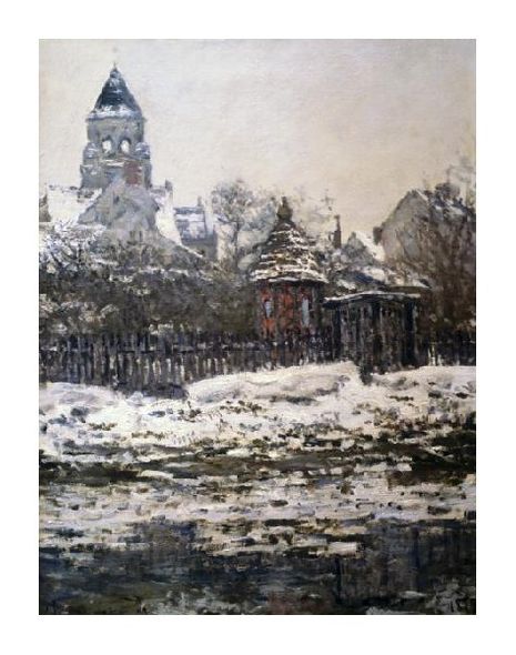Claude Monet Fine Art Open Edition Giclée:"Churchat Vetheuil, Winter"