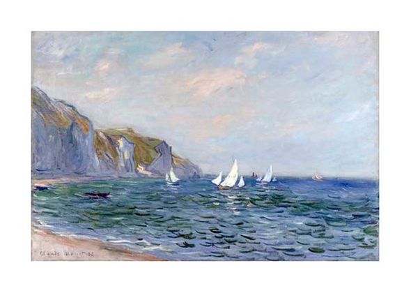 Claude Monet Fine Art Open Edition Gicl&eacute;e:"Cliffs and Sailboats at Pourville"