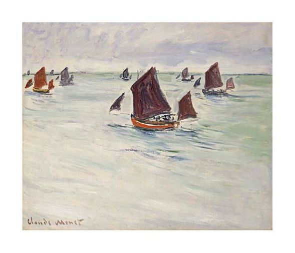 Claude Monet Fine Art Open Edition Gicl&eacute;e:"Fishing Boats on the Large de Pourville"