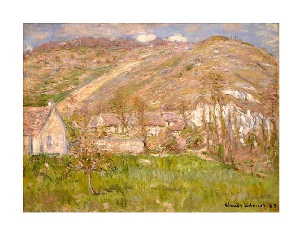 Claude Monet Fine Art Open Edition Gicl&eacute;e:"Hamlet on a Cliff Near Giverny"