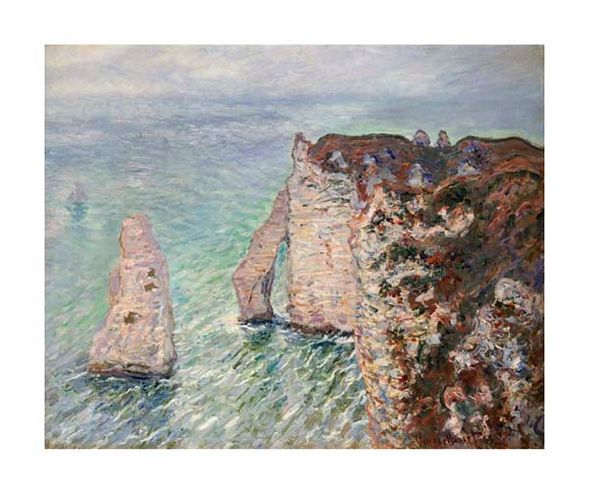 Claude Monet Fine Art Open Edition Gicl&eacute;e:"L'Aiguille and the Porte D'Eval, Etretat"