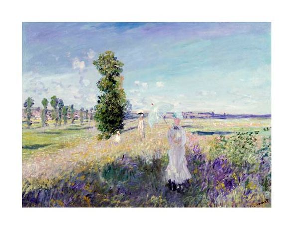 Claude Monet Fine Art Open Edition Gicl&eacute;e:"La Promenade at Argenteuil"