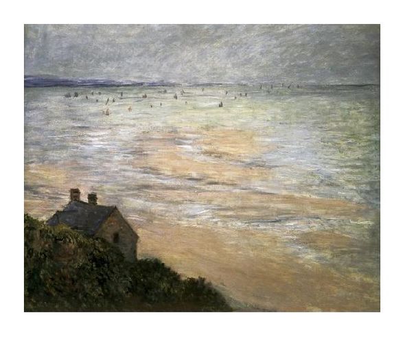 Claude Monet Fine Art Open Edition Gicl&eacute;e:"Low Tide the Hut in Trouville"