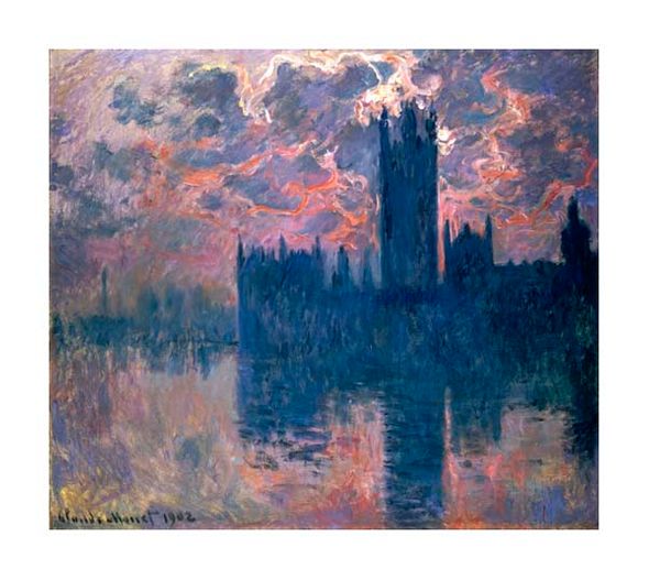 Claude Monet Fine Art Open Edition Gicl&eacute;e:"Parliament, Sunset"