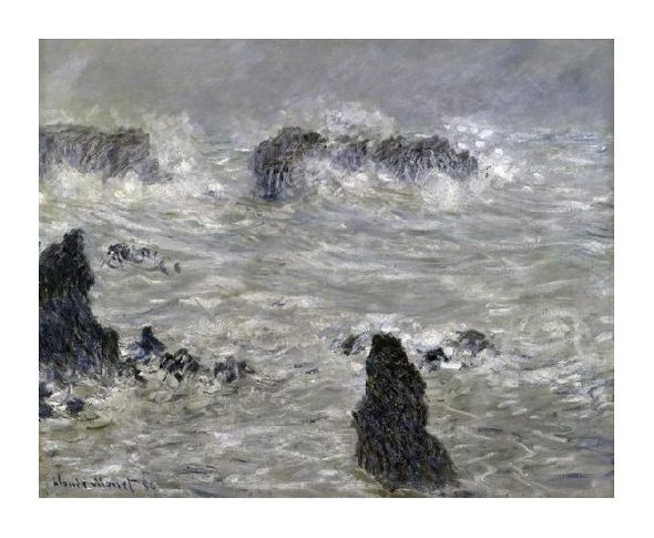 Claude Monet Fine Art Open Edition Gicl&eacute;e:"Storm off the Coast of Belle Isle"