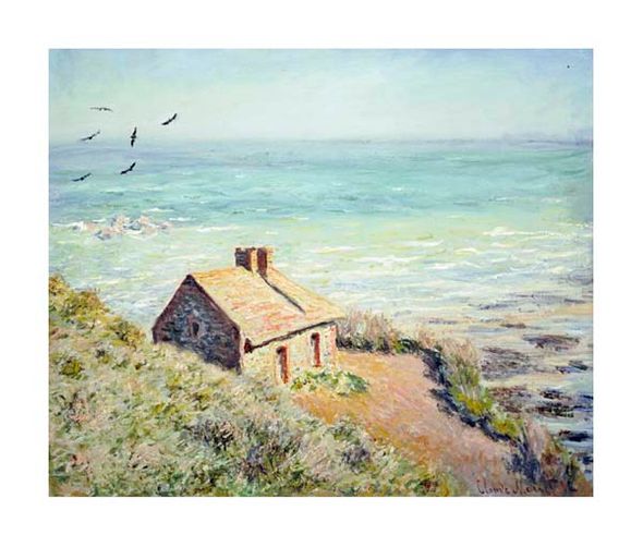 Claude Monet Fine Art Open Edition Giclée:"The Customs Hut, Morning"