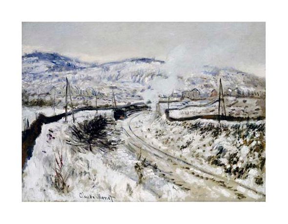Claude Monet Fine Art Open Edition Gicl&eacute;e:"Train in the Snow at Argenteuil"