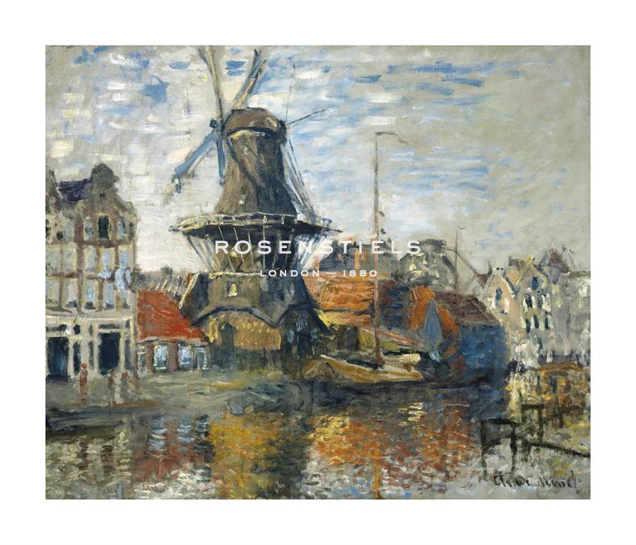 Claude Monet Hand Numbered Limited Edition Print on Paper :"The Windmill on the Onbekende Gracht, Amsterdam, 1874"