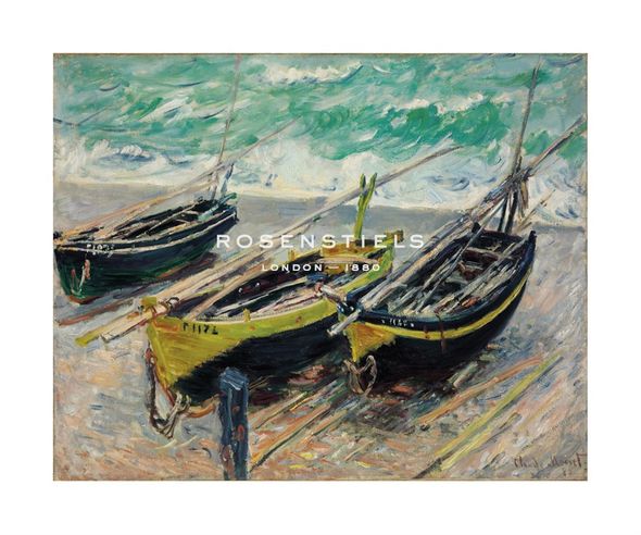 Claude Monet Hand Numbered Limited Edition Print on Paper :"Three Fishing Boats, 1886"