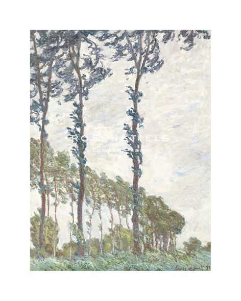Claude Monet Hand Numbered Limited Edition Print on Paper :"Wind Effect, Series of The Poplars 1891"