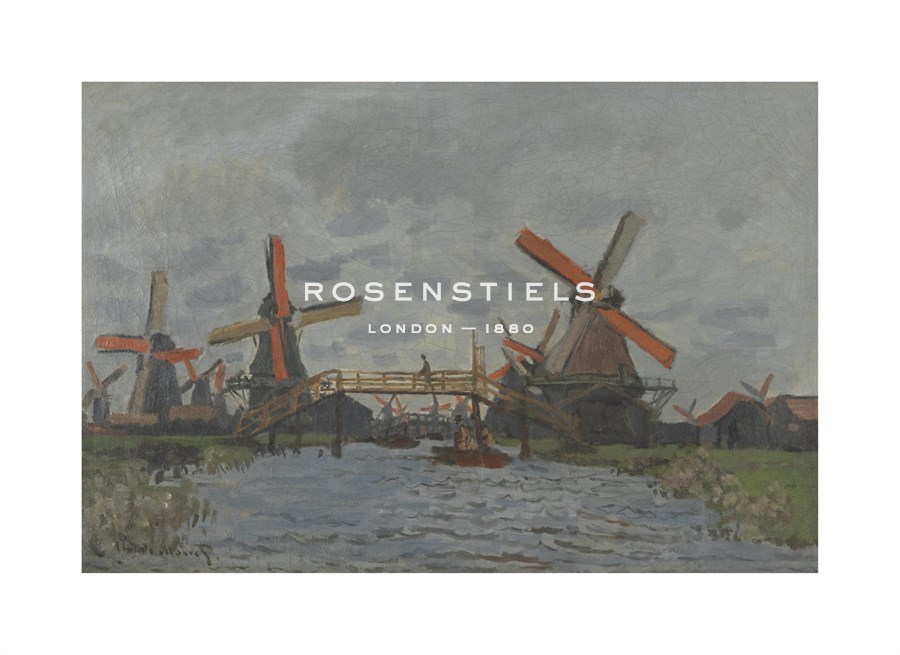 Claude Monet Hand Numbered Limited Edition Print on Paper :"Windmills near Zaandam, 1871"