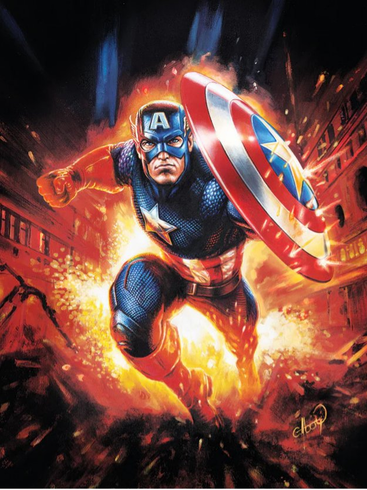Claudio Aboy Marvel Limited Edition Canvas:"Shield of the Brave - Captain America"